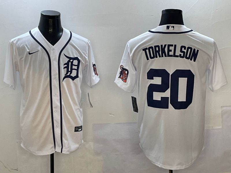 Men Detroit Tigers #20 Torkelson White Game 2025 Nike MLB Jersey style 5->detroit tigers->MLB Jersey